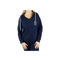 Bluza dresowa sportowa damska GymHero Hoodie NAVY-RACE. Niebieskie bluzy damskie Gym Hero, xs, bez wzorów, z bawełny, bez kaptura. Za 109.99 zł.