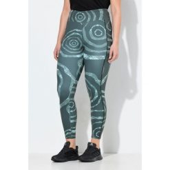 Damskie Legginsy sportowe szybkoschnące kieszenie z recyklingu. Zielone legginsy sportowe damskie Ulla Popken, plus size, bez wzorów, z elastanu. Za 239.99 zł.