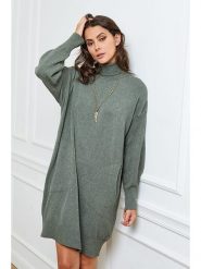 Joséfine Sukienka dzianinowa "Halof" w kolorze khaki rozmiar: S. Brązowe sukienki damskie Joséfine, bez wzorów, z dzianiny, bez ramiączek. Za 195.99 zł.