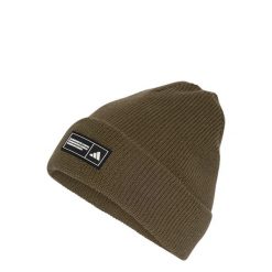 Czapka Essentials Typu Beanie Z Wywiniętym Brzegiem. Białe czapki damskie Adidas, na jesień, bez wzorów, z dzianiny. Za 89.95 zł.