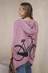Bluza z nadrukiem roweru ciemny różowy. Czerwone bluzy damskie KESI, l, bez wzorów, z bawełny, z kapturem. Za 218.51 zł.