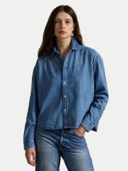 Polo Ralph Lauren Koszula jeansowa 211969457001 Niebieski Boxy Fit. Niebieskie koszule damskie Polo Ralph Lauren, s, bez wzorów, z bawełny, bez kołnierzyka, bez ramiączek. Za 819.99 zł.