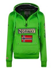 Geographical Norway Bluza "Gymclass" w kolorze zielonym rozmiar: S. Zielone bluzy damskie Geographical Norway, s, bez wzorów, z kapturem. Za 152.26 zł.