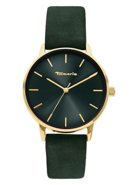 Tamaris Zegarek kwarcowy w kolorze złoto-ciemnozielono-czarnym rozmiar: onesize. Zielone, analogowe zegarki damskie Tamaris, metalowe. Za 165.99 zł.