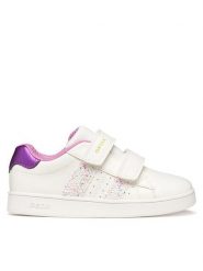 Geox Sneakersy J Eclyper Girl J45LRA 054EW C0653 S Biały. Białe buty sportowe dziewczęce Geox, bez wzorów, ze skóry, bez zapięcia. Za 229.99 zł.