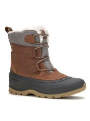 Kamik Skórzane kozaki zimowe "Snowgemlo" w kolorze brązowym rozmiar: 40. Brązowe kozaki damskie Kamik, na zimę, z materiału, z okrągłym noskiem, bez obcasa, bez zapięcia. Za 330.67 zł.