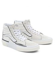Vans Sneakersy "SK8-Hi Reconstruct" w kolorze biało-czarno-kremowym rozmiar: 38. Białe obuwie sportowe damskie Vans, za kostkę, bez zapięcia. Za 171.68 zł.