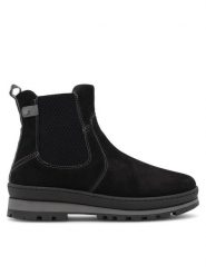 Go Soft Botki RST-BONA-01 Czarny. Czarne botki damskie GO SOFT, z materiału, bez obcasa, na płaskiej podeszwie, bez zapięcia. Za 269.99 zł.