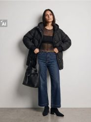 Pikowana kurtka oversize - czarny. Czarne kurtki damskie Sinsay, l, bez wzorów, bez kaptura. Za 129.99 zł.