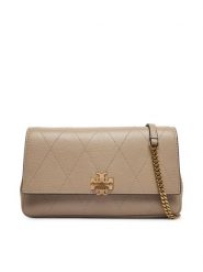Tory Burch Torebka Quilted Chain Wallet 186041 Kremowy. Białe torebki wieczorowe damskie Tory Burch, bez wzorów, ze skóry, bez dodatków. Za 2,024.00 zł.