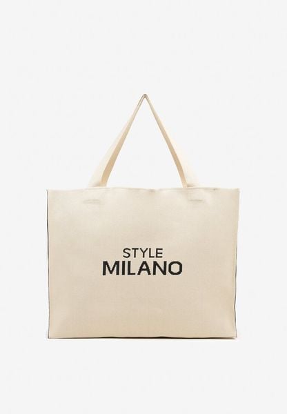 Beżowa Torebka o Modelu Shopper z Suwakiem i Napisem Salisella. Brązowe shopper bag Renee, bez wzorów, bez dodatków. Za 89.99 zł.