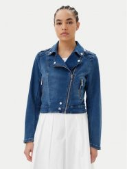 Morgan Kurtka jeansowa 241-VAMMY Niebieski Regular Fit. Niebieskie kurtki damskie Morgan, bez wzorów, z bawełny, bez kaptura. Za 219.99 zł.