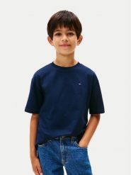 Tommy Hilfiger T-Shirt Essential Flag KB0KB09646 Granatowy Regular Fit. Niebieskie t-shirty i koszulki chłopięce Tommy Hilfiger, bez wzorów, z bawełny, bez kołnierzyka, bez ramiączek. Za 89.99 zł.