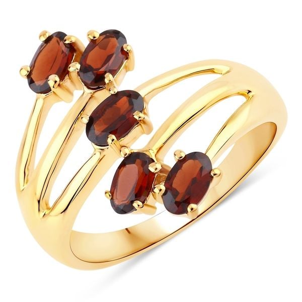 Rafaela Donata Pierścionek Srebro wysokiej próby Żółte złoto Pierścionki 1 ct Damski. Żółte pierścionki damskie Rafaela Donata, z granatem, pozłacane. Za 259.99 zł.