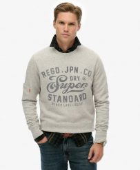 Superdry Bluza Industrial Relaxed 100% bawełna – krój relaxed. Szare bluzy damskie Superdry, xl, bez wzorów, z bawełny, bez kaptura. Za 374.70 zł.
