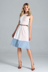 Trójkolorowa Sukienka Midi bez Rękawów - Ecru Różowa. Czerwone sukienki damskie Figl, bez wzorów, z elastanu, bez ramiączek. Za 289.00 zł.