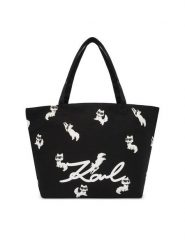 KARL LAGERFELD Torebka B1W50053 Czarny. Czarne shopper bag KARL LAGERFELD, bez wzorów, z materiału, bez dodatków. Za 339.99 zł.