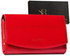Portfel czerwony Rovicky skórzany [DH] R-RD-36-GCL. Czerwone portfele damskie ROVICKY, bez wzorów. Za 85.99 zł.