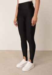Czarne Legginsy z Wysokim Stanem Zakończone Zapiętkami Evalla. Czarne legginsy damskie Born2be, l, bez wzorów, z jeansu. Za 79.99 zł.