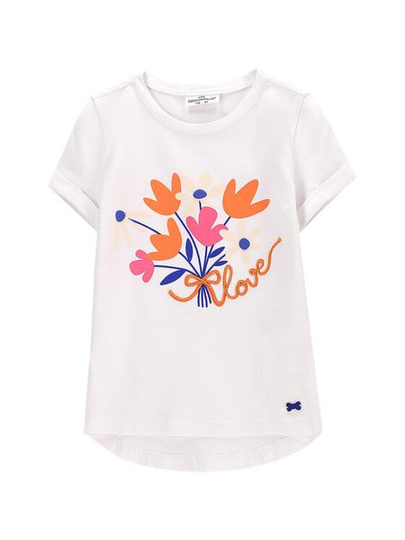 Coccodrillo T-Shirt WC5143201FGK Biały Regular Fit. Białe koszulki i t-shirty dziewczęce COCCODRILLO, bez wzorów, z bawełny, bez kołnierzyka, bez ramiączek. Za 29.99 zł.