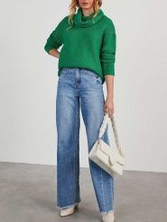 Milan Kiss Sweter w kolorze zielonym rozmiar: XL. Zielone swetry klasyczne damskie Milan Kiss, xl, bez kołnierzyka. Za 175.26 zł.