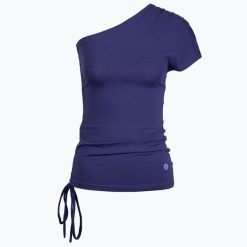 Koszulka do jogi Moonholi One Shoulder String na jedno ramię. Niebieskie bluzki damskie MOONHOLI, s, bez wzorów, bez kołnierzyka, bez ramiączek. Za 219.00 zł.