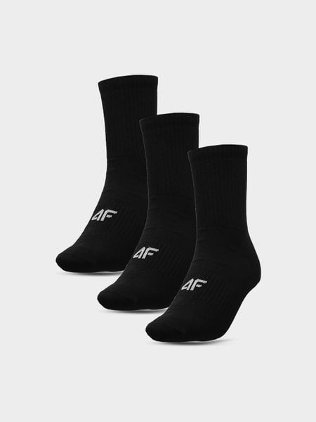 4F Skarpetki długie (3-pack) damskie - czarne 35-38. Czarne skarpetki damskie 4F, bez wzorów, z bawełny. Za 59.99 zł.