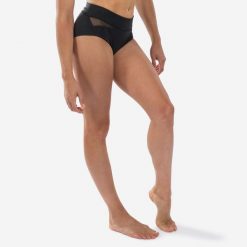 Spodenki do pole dance damskie Domyos. Czarne spodenki sportowe damskie DOMYOS, l, bez wzorów, z materiału, na fitness i siłownię. Za 59.99 zł.