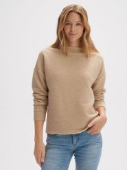 OPUS Bluza w kolorze beżowym rozmiar: 44. Brązowe bluzy damskie Opus, bez wzorów, prążkowane, bez kaptura. Za 122.96 zł.