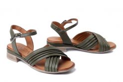 PIAZZA 910318-07 grun, sandały damskie. Zielone sandały damskie Piazza, bez wzorów, ze skóry, bez obcasa, na obcasie, bez zapięcia. Za 254.92 zł.
