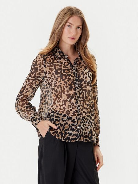 Morgan Koszula 252-CLION Brązowy Regular Fit. Brązowe koszule damskie Morgan, bez wzorów, z syntetyku, bez kołnierzyka, bez ramiączek. Za 179.99 zł.