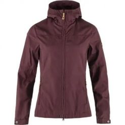 Kurtka trekkingowa damska Fjallraven Stina. Brązowe kurtki damskie Fjällräven, s, bez wzorów, z materiału, z kapturem. Za 1,355.00 zł.