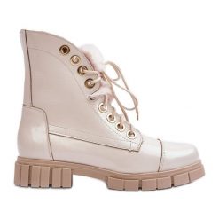 Lewski Shoes Skórzane Botki Damskie Z Futerkiem Jasnobeżowe Lewski 3296 beżowy. Brązowe botki damskie na wiosnę, z futra, klasyczne, bez obcasa, na płaskiej podeszwie, bez zapięcia. Za 549.99 zł.