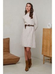 Soft Cashmere Sukienka dzianinowa w kolorze beżowym rozmiar: 38/40. Brązowe sukienki damskie Soft Cashmere, bez wzorów, z dzianiny, bez ramiączek. Za 104.99 zł.