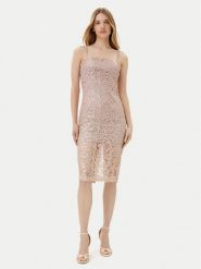 Fracomina Sukienka koktajlowa FQ25SD2008W708N6 Różowy Slim Fit. Czerwone sukienki damskie Fracomina, bez wzorów, z syntetyku, wizytowe, bez ramiączek. Za 939.99 zł.