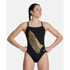 Damski kostium kąpielowy 1-częściowy Arena SI. Czarne stroje jednoczęściowe Arena, bez wzorów. Za 257.00 zł.