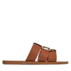 Klapki Liu Jo. Brązowe klapki damskie Liu Jo, bez wzorów, bez obcasa, bez zapięcia. Za 339.99 zł.