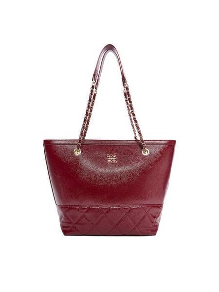 Nine West Torebka C-TRINITY-KY090 Bordowy. Czerwone shopper bag Nine West, bez wzorów, z materiału, bez dodatków. Za 229.99 zł.