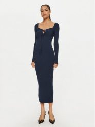 TWINSET Sukienka dzianinowa 242TP3081 Granatowy Regular Fit. Niebieskie sukienki damskie Twinset, bez wzorów, z dzianiny, bez ramiączek. Za 399.99 zł.