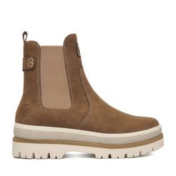 Botki Rieker. Brązowe botki damskie Rieker, bez obcasa, na płaskiej podeszwie, bez zapięcia. Za 399.99 zł.