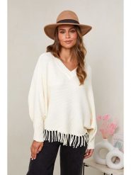 Soft Cashmere Sweter w kolorze kremowym rozmiar: 34/36. Brązowe swetry klasyczne damskie Soft Cashmere, ze splotem, bez kołnierzyka. Za 137.55 zł.