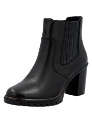 Rieker Skórzane botki w kolorze czarnym na obcasie rozmiar: 37. Czarne botki damskie Rieker, eleganckie, bez obcasa, na obcasie, bez zapięcia. Za 194.95 zł.