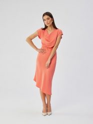 Stylove Sukienka w kolorze pomarańczowym rozmiar: L. Pomarańczowe sukienki damskie Stylove, bez wzorów, z tkaniny, bez ramiączek. Za 233.33 zł.