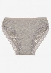 Szare Bawełniane Majtki Figi z Koronką Osswa. Szare figi Born2be, bez wzorów, z bawełny. Za 4.99 zł.