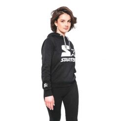 Damska Bluza Z Logo. Czarne bluzy damskie Starter, s, bez wzorów, z bawełny, z kapturem. Za 261.99 zł.