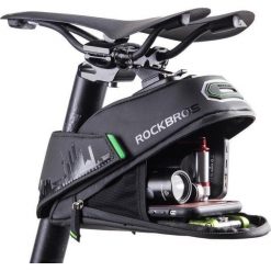 Sakwa rowerowa pod siodełko Rocbros 1L wodoodporna. Czarne torebki klasyczne damskie ROCKBROS, bez dodatków. Za 89.99 zł.