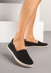Czarne Płaskie Espadryle z Plecionką na Podeszwie Julietae. Czarne espadryle damskie Renee, bez wzorów, bez obcasa, na płaskiej podeszwie. Za 54.99 zł.