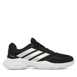 Buty do tenisa adidas. Czarne obuwie sportowe treningowe Adidas, tenisowe. Za 329.99 zł.