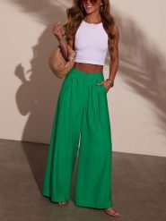 LA Angels Spodnie w kolorze zielonym rozmiar: S. Zielone spodnie materiałowe damskie LA Angels, bez wzorów, z materiału. Za 152.99 zł.