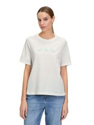 CARTOON Koszulka w kolorze białym rozmiar: 44. Białe bluzki damskie Cartoon, bez wzorów, z bawełny, bez kołnierzyka, bez ramiączek. Za 43.99 zł.